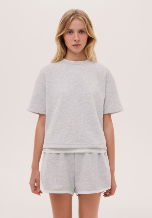 Футболка трикотажна серый меланж